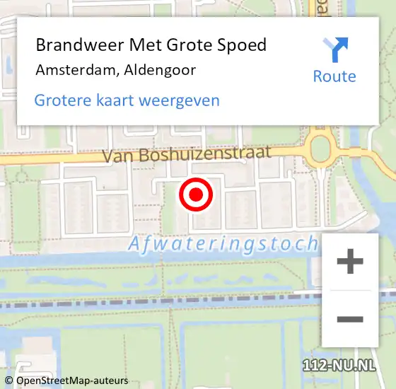 Locatie op kaart van de 112 melding: Brandweer Met Grote Spoed Naar Amsterdam, Aldengoor op 28 augustus 2024 19:19