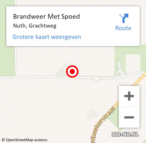 Locatie op kaart van de 112 melding: Brandweer Met Spoed Naar Nuth, Grachtweg op 28 augustus 2024 19:41