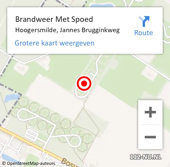 Locatie op kaart van de 112 melding: Brandweer Met Spoed Naar Hoogersmilde, Jannes Brugginkweg op 28 augustus 2024 19:42