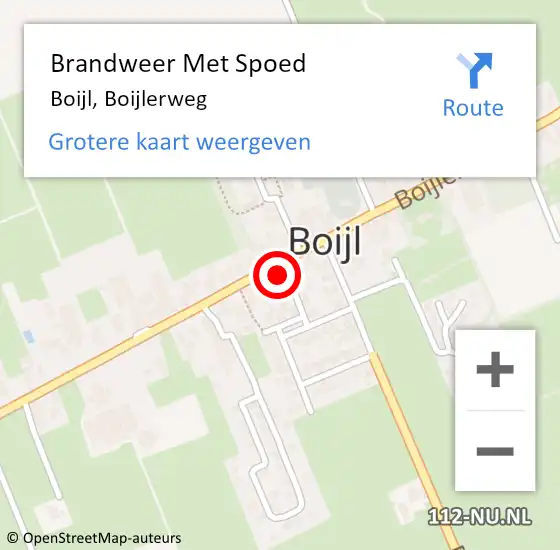 Locatie op kaart van de 112 melding: Brandweer Met Spoed Naar Boijl, Boijlerweg op 28 augustus 2024 19:47