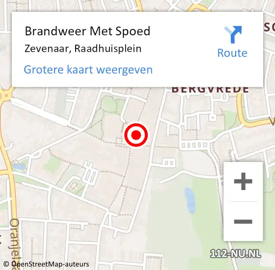 Locatie op kaart van de 112 melding: Brandweer Met Spoed Naar Zevenaar, Raadhuisplein op 28 augustus 2024 20:16