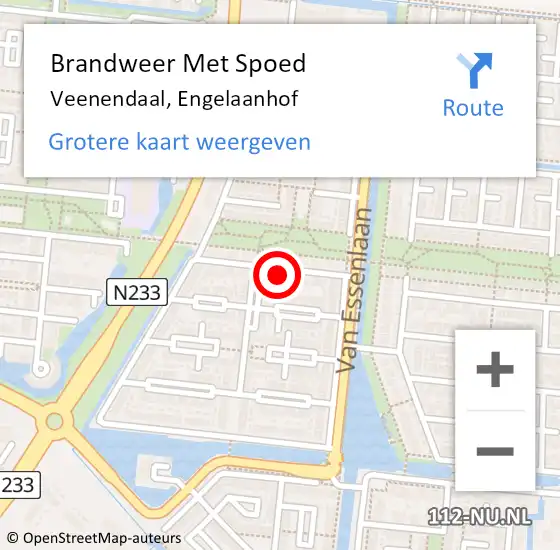 Locatie op kaart van de 112 melding: Brandweer Met Spoed Naar Veenendaal, Engelaanhof op 28 augustus 2024 21:01