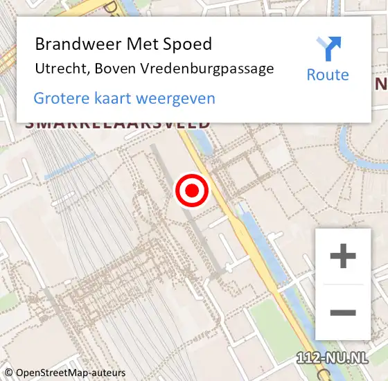 Locatie op kaart van de 112 melding: Brandweer Met Spoed Naar Utrecht, Boven Vredenburgpassage op 28 augustus 2024 21:05