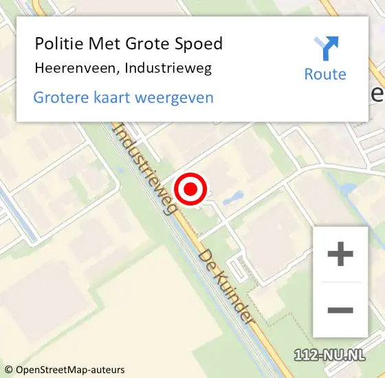 Locatie op kaart van de 112 melding: Politie Met Grote Spoed Naar Heerenveen, Industrieweg op 28 augustus 2024 22:26