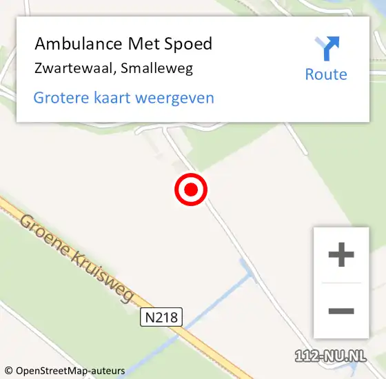 Locatie op kaart van de 112 melding: Ambulance Met Spoed Naar Zwartewaal, Smalleweg op 28 augustus 2024 22:44