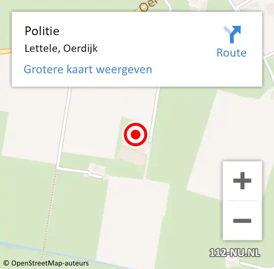 Locatie op kaart van de 112 melding: Politie Lettele, Oerdijk op 29 augustus 2024 07:46