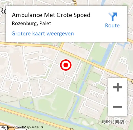 Locatie op kaart van de 112 melding: Ambulance Met Grote Spoed Naar Rozenburg, Palet op 29 augustus 2024 08:19