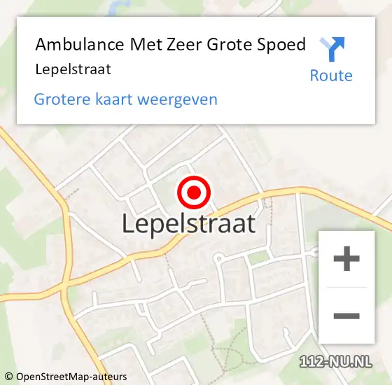 Locatie op kaart van de 112 melding: Ambulance Met Zeer Grote Spoed Naar Lepelstraat op 29 augustus 2024 09:28