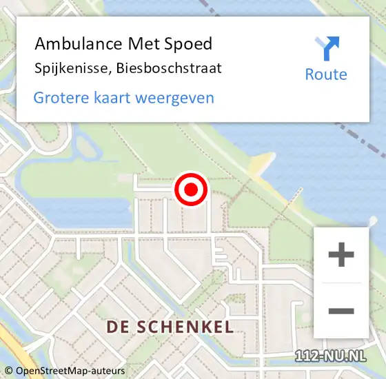 Locatie op kaart van de 112 melding: Ambulance Met Spoed Naar Spijkenisse, Biesboschstraat op 29 augustus 2024 10:14