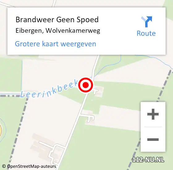 Locatie op kaart van de 112 melding: Brandweer Geen Spoed Naar Eibergen, Wolvenkamerweg op 29 augustus 2024 10:29