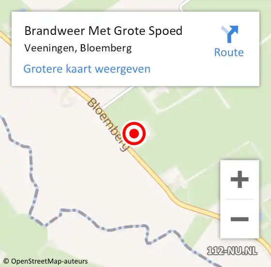 Locatie op kaart van de 112 melding: Brandweer Met Grote Spoed Naar Veeningen, Bloemberg op 29 augustus 2024 10:48