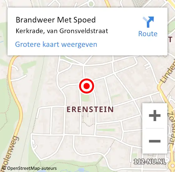 Locatie op kaart van de 112 melding: Brandweer Met Spoed Naar Kerkrade, van Gronsveldstraat op 29 augustus 2024 11:06