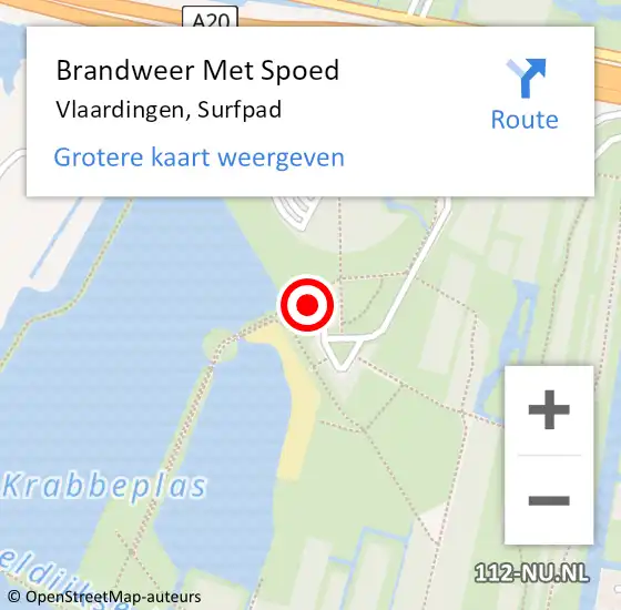 Locatie op kaart van de 112 melding: Brandweer Met Spoed Naar Vlaardingen, Surfpad op 29 augustus 2024 11:29