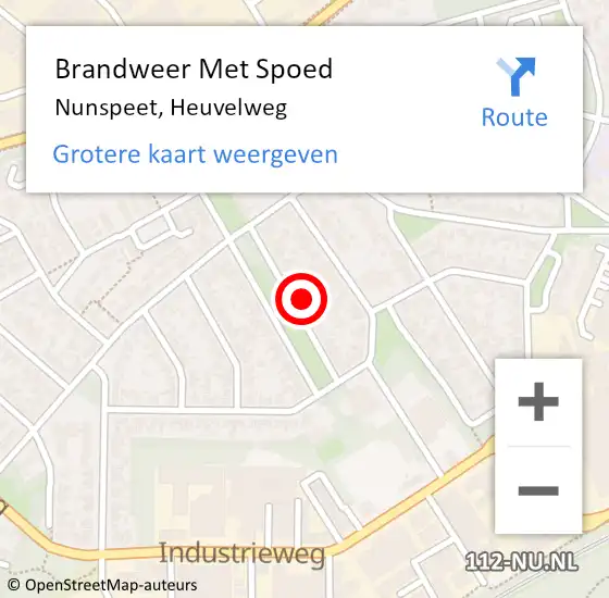 Locatie op kaart van de 112 melding: Brandweer Met Spoed Naar Nunspeet, Heuvelweg op 29 augustus 2024 11:43