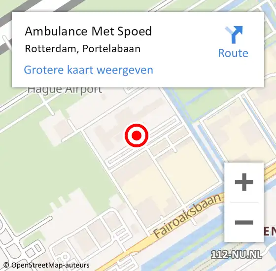 Locatie op kaart van de 112 melding: Ambulance Met Spoed Naar Rotterdam, Portelabaan op 29 augustus 2024 12:57