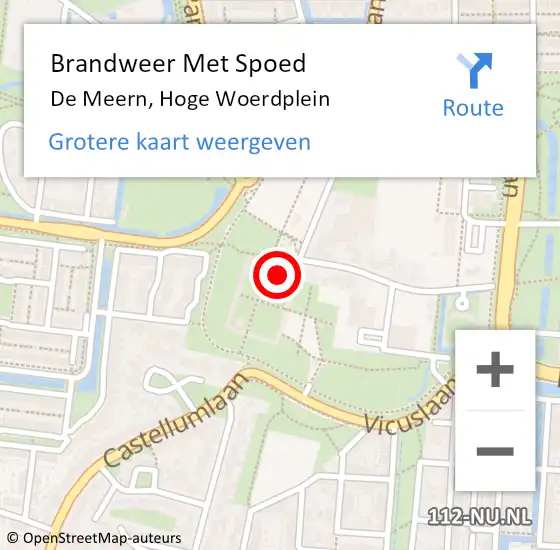 Locatie op kaart van de 112 melding: Brandweer Met Spoed Naar De Meern, Hoge Woerdplein op 29 augustus 2024 13:34