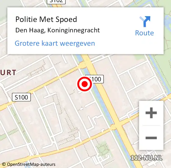 Locatie op kaart van de 112 melding: Politie Met Spoed Naar Den Haag, Koninginnegracht op 29 augustus 2024 13:36