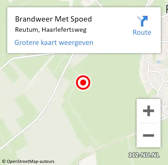 Locatie op kaart van de 112 melding: Brandweer Met Spoed Naar Reutum, Haarlefertsweg op 29 augustus 2024 13:40