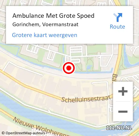 Locatie op kaart van de 112 melding: Ambulance Met Grote Spoed Naar Gorinchem, Voermanstraat op 29 augustus 2024 14:08