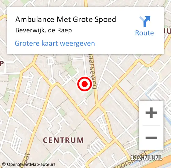 Locatie op kaart van de 112 melding: Ambulance Met Grote Spoed Naar Beverwijk, de Raep op 29 augustus 2024 14:18