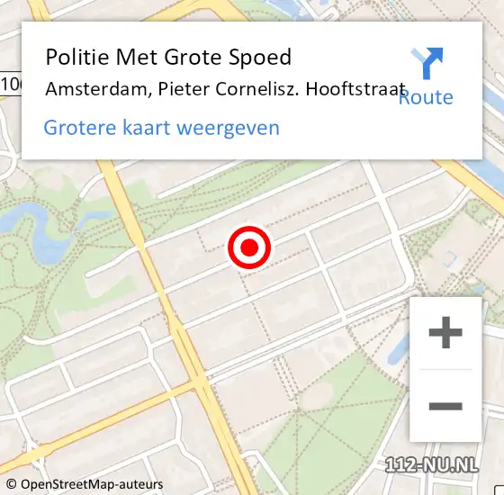 Locatie op kaart van de 112 melding: Politie Met Grote Spoed Naar Amsterdam, Pieter Cornelisz. Hooftstraat op 29 augustus 2024 14:23