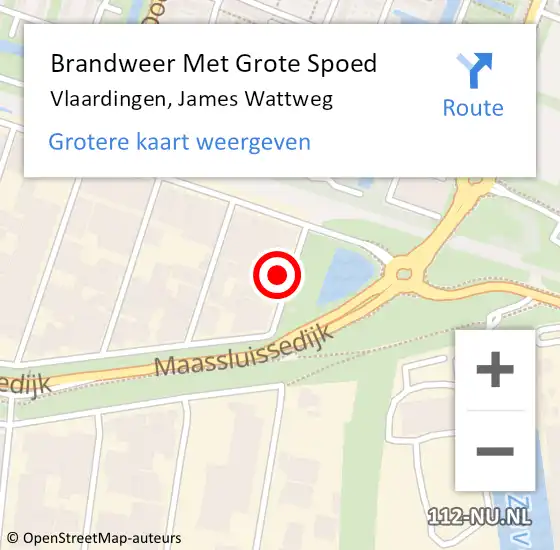 Locatie op kaart van de 112 melding: Brandweer Met Grote Spoed Naar Vlaardingen, James Wattweg op 29 augustus 2024 14:34