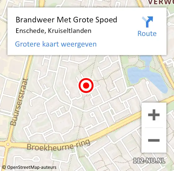 Locatie op kaart van de 112 melding: Brandweer Met Grote Spoed Naar Enschede, Kruiseltlanden op 29 augustus 2024 14:47