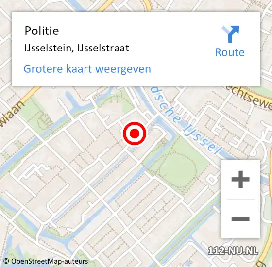 Locatie op kaart van de 112 melding: Politie IJsselstein, IJsselstraat op 29 augustus 2024 14:56