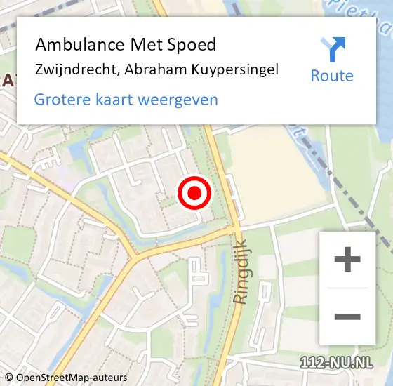 Locatie op kaart van de 112 melding: Ambulance Met Spoed Naar Zwijndrecht, Abraham Kuypersingel op 29 augustus 2024 15:35