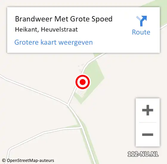 Locatie op kaart van de 112 melding: Brandweer Met Grote Spoed Naar Heikant, Heuvelstraat op 29 augustus 2024 15:43