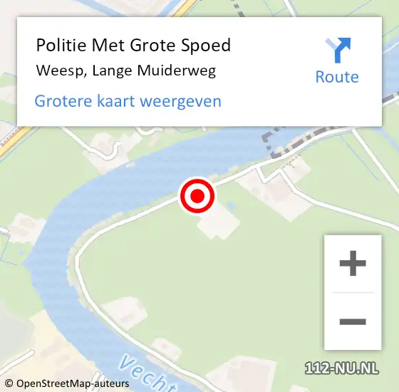 Locatie op kaart van de 112 melding: Politie Met Grote Spoed Naar Weesp, Lange Muiderweg op 29 augustus 2024 16:12