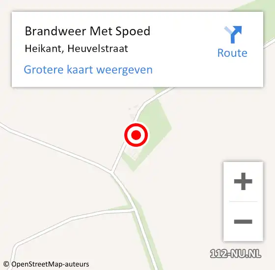 Locatie op kaart van de 112 melding: Brandweer Met Spoed Naar Heikant, Heuvelstraat op 29 augustus 2024 16:18