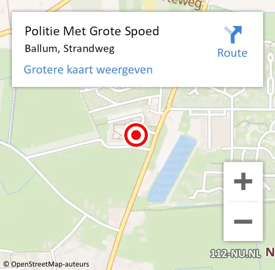 Locatie op kaart van de 112 melding: Politie Met Grote Spoed Naar Ballum, Strandweg op 29 augustus 2024 16:33