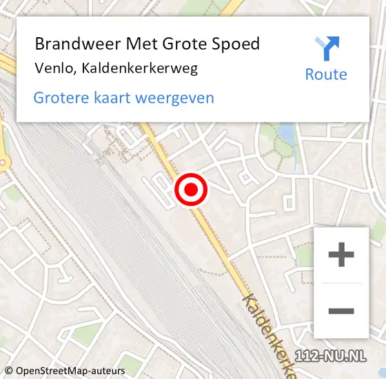 Locatie op kaart van de 112 melding: Brandweer Met Grote Spoed Naar Venlo, Kaldenkerkerweg op 29 augustus 2024 17:05