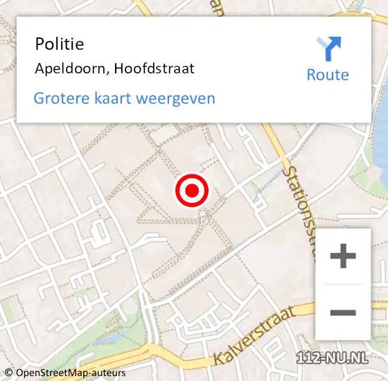 Locatie op kaart van de 112 melding: Politie Apeldoorn, Hoofdstraat op 29 augustus 2024 17:22