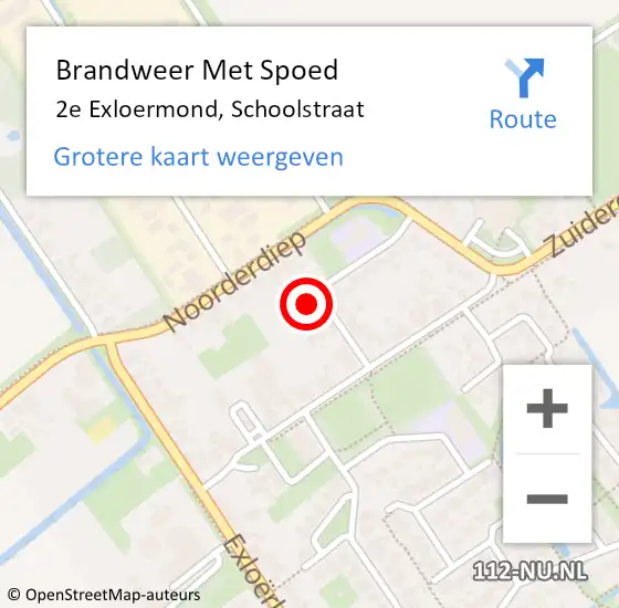 Locatie op kaart van de 112 melding: Brandweer Met Spoed Naar 2e Exloermond, Schoolstraat op 18 oktober 2014 09:00