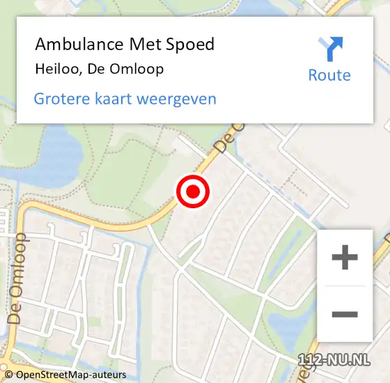 Locatie op kaart van de 112 melding: Ambulance Met Spoed Naar Heiloo, De Omloop op 29 augustus 2024 18:09