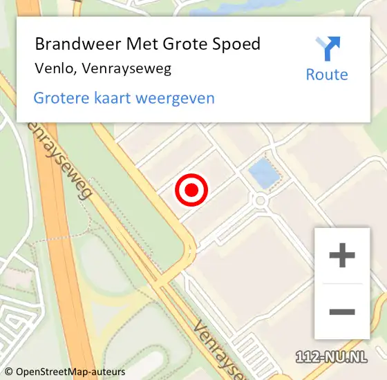 Locatie op kaart van de 112 melding: Brandweer Met Grote Spoed Naar Venlo, Venrayseweg op 29 augustus 2024 19:58