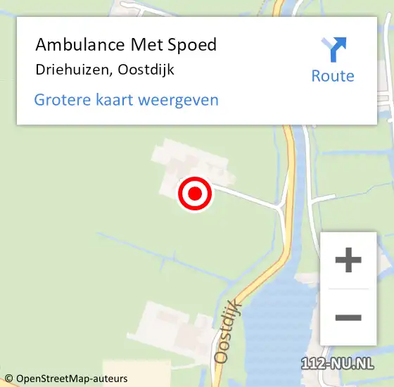 Locatie op kaart van de 112 melding: Ambulance Met Spoed Naar Driehuizen, Oostdijk op 29 augustus 2024 21:18