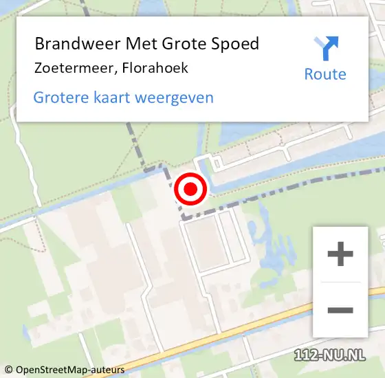 Locatie op kaart van de 112 melding: Brandweer Met Grote Spoed Naar Zoetermeer, Florahoek op 29 augustus 2024 21:37