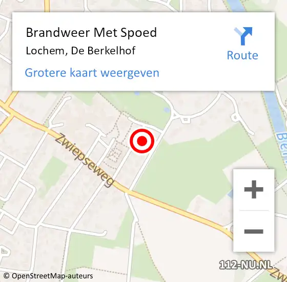 Locatie op kaart van de 112 melding: Brandweer Met Spoed Naar Lochem, De Berkelhof op 29 augustus 2024 21:46