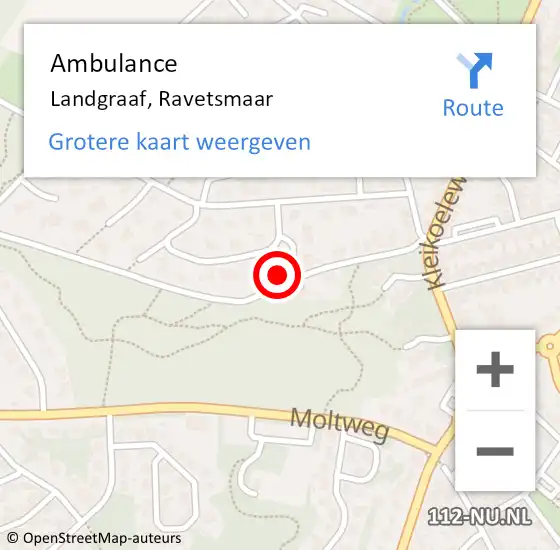 Locatie op kaart van de 112 melding: Ambulance Landgraaf, Ravetsmaar op 18 oktober 2014 09:35