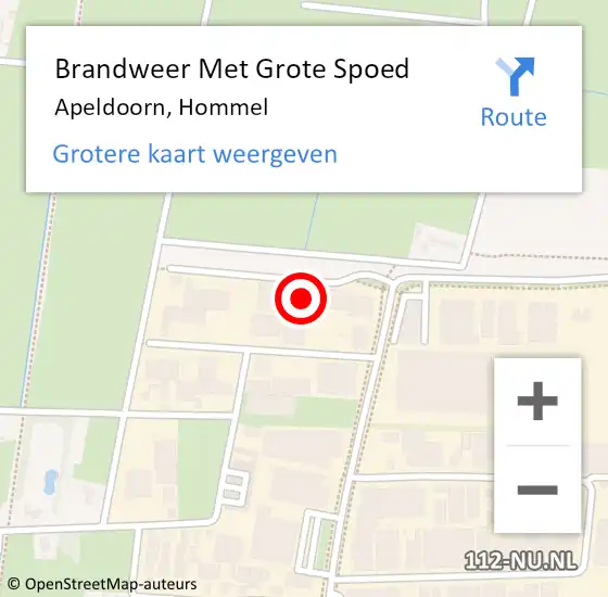 Locatie op kaart van de 112 melding: Brandweer Met Grote Spoed Naar Apeldoorn, Hommel op 29 augustus 2024 23:46