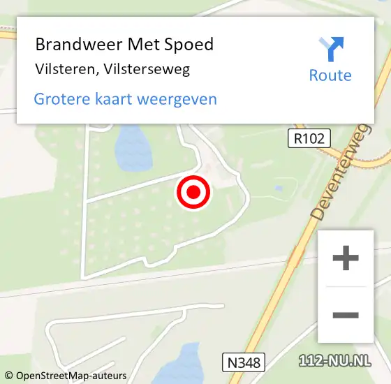 Locatie op kaart van de 112 melding: Brandweer Met Spoed Naar Vilsteren, Vilsterseweg op 30 augustus 2024 00:03