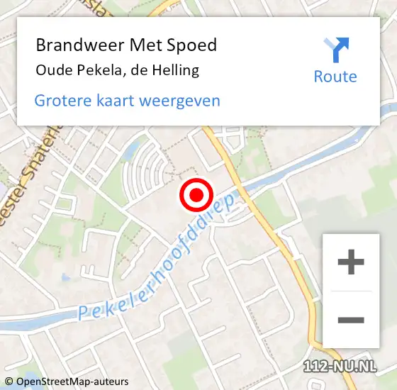 Locatie op kaart van de 112 melding: Brandweer Met Spoed Naar Oude Pekela, de Helling op 30 augustus 2024 00:30