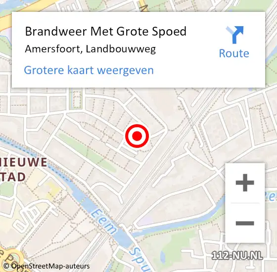 Locatie op kaart van de 112 melding: Brandweer Met Grote Spoed Naar Amersfoort, Landbouwweg op 30 augustus 2024 03:52