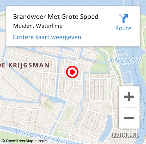 Locatie op kaart van de 112 melding: Brandweer Met Grote Spoed Naar Muiden, Waterlinie op 30 augustus 2024 04:17