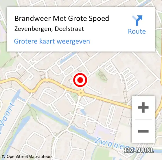 Locatie op kaart van de 112 melding: Brandweer Met Grote Spoed Naar Zevenbergen, Doelstraat op 30 augustus 2024 04:29