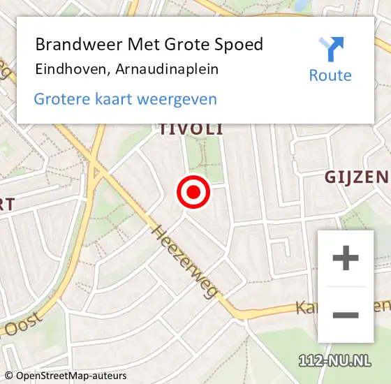 Locatie op kaart van de 112 melding: Brandweer Met Grote Spoed Naar Eindhoven, Arnaudinaplein op 30 augustus 2024 04:30