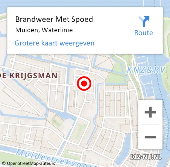 Locatie op kaart van de 112 melding: Brandweer Met Spoed Naar Muiden, Waterlinie op 30 augustus 2024 04:46